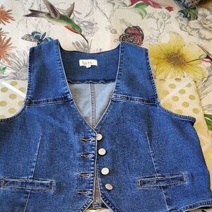 Nicole Miller New York Jean Vest Size L New No Tags